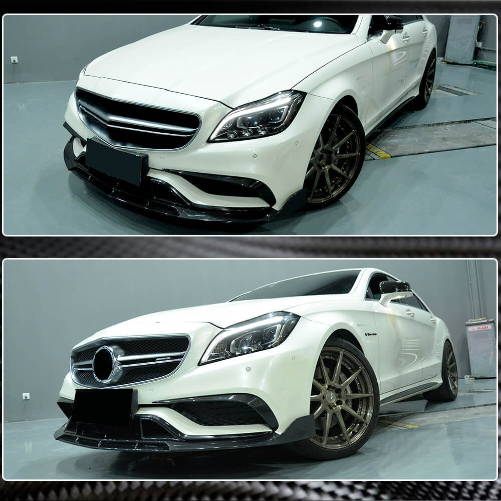 Mercedes Benz (W218) C218 CLS63 AMG S 2015-2018 Front Bumper Lip Carbon Fiber/FRP-Ahacarbon