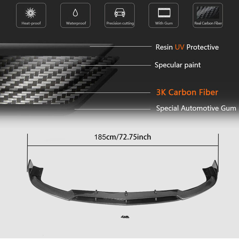 Mercedes Benz (W218) C218 CLS63 AMG S 2015-2018 Front Bumper Lip Carbon Fiber/FRP-Ahacarbon