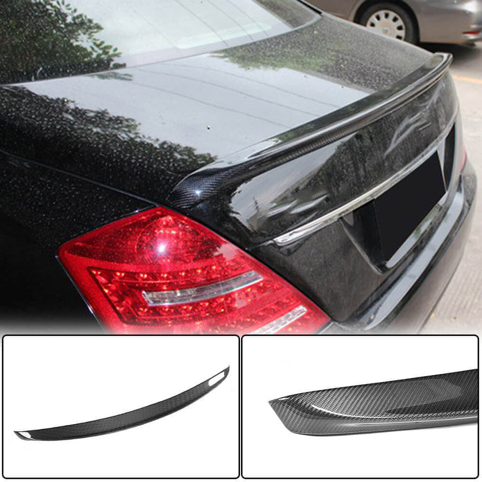 Mercedes Benz S Class W221 Sedan 2008-2013 Rear Trunk Spoiler Carbon Fiber-Ahacarbon