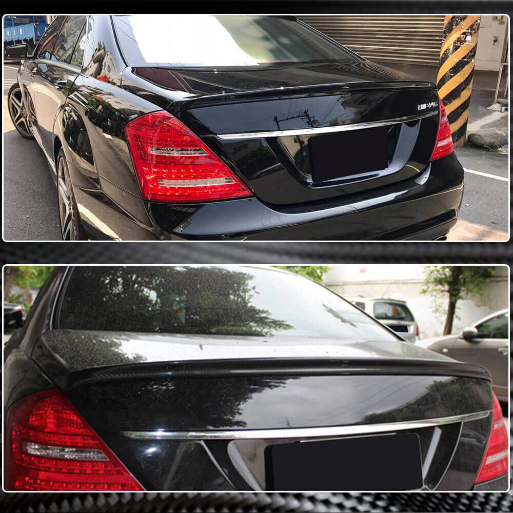 Mercedes Benz S Class W221 Sedan 2008-2013 Rear Trunk Spoiler Carbon Fiber-Ahacarbon