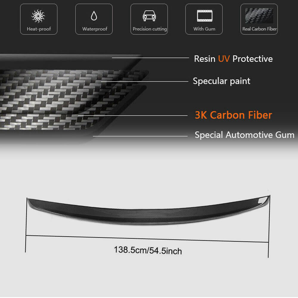 Mercedes Benz S Class W221 Sedan 2008-2013 Rear Trunk Spoiler Carbon Fiber-Ahacarbon