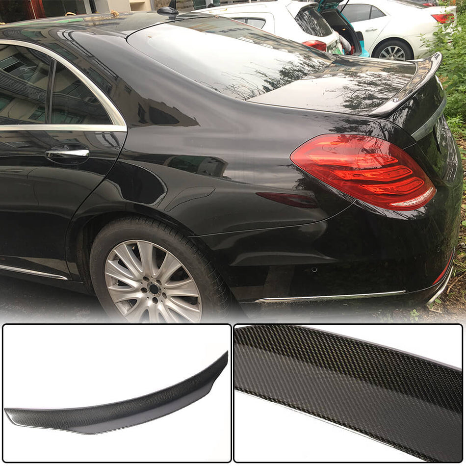 Mercedes Benz S Class W222 2014-2020 Rear Trunk Spoiler Carbon Fiber-Ahacarbon