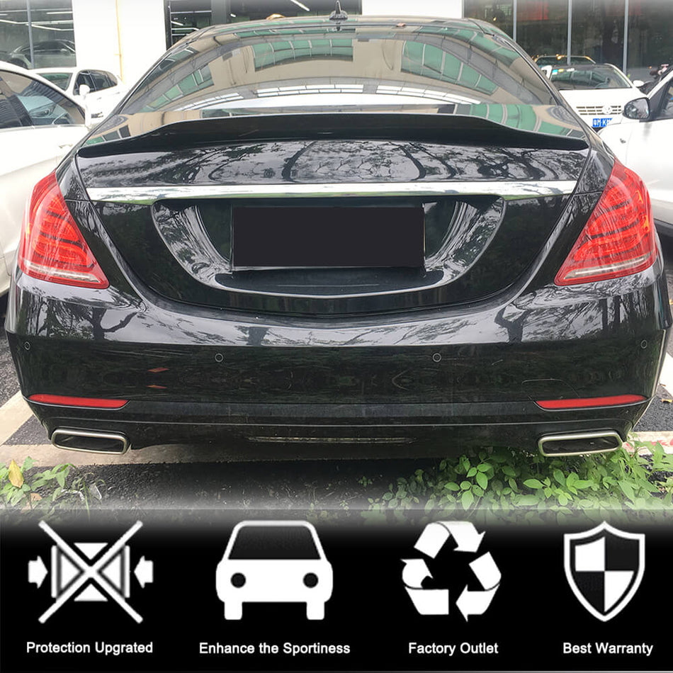 Mercedes Benz S Class W222 2014-2020 Rear Trunk Spoiler Carbon Fiber-Ahacarbon