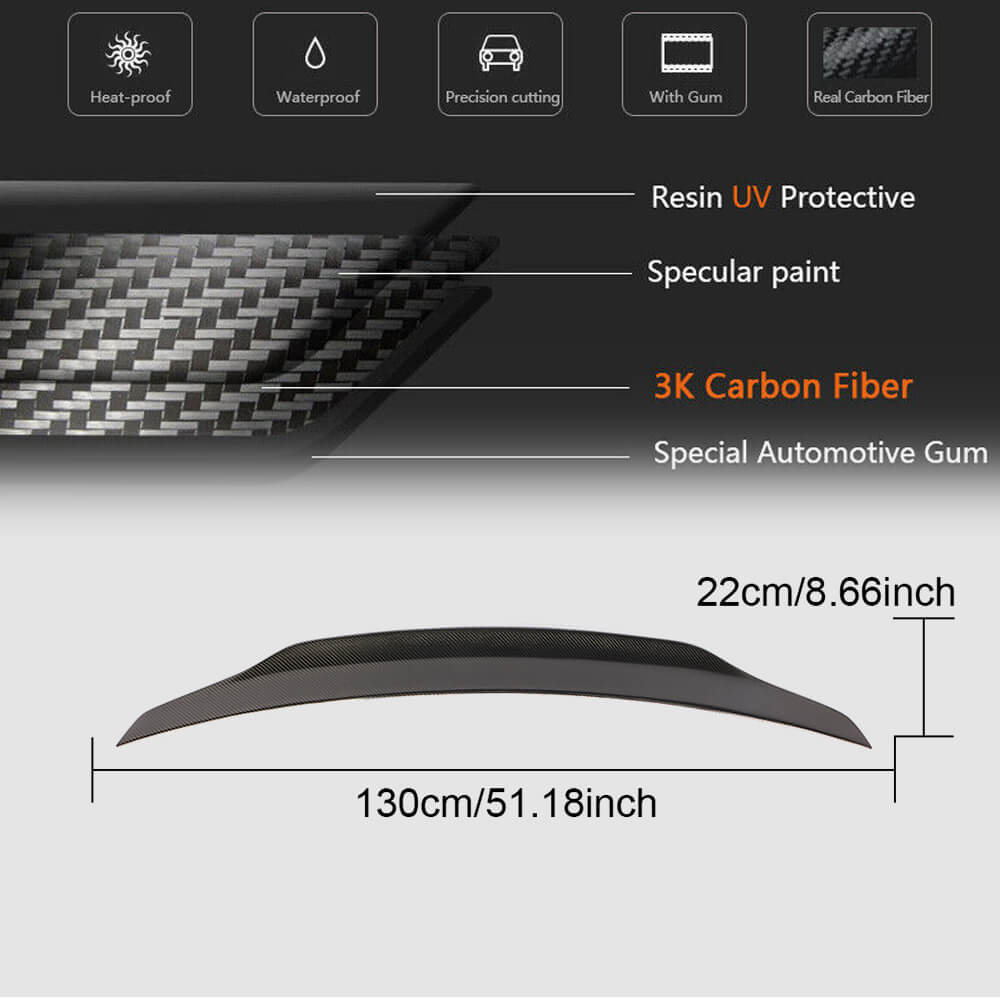 Mercedes Benz S Class W222 2014-2020 Rear Trunk Spoiler Carbon Fiber-Ahacarbon