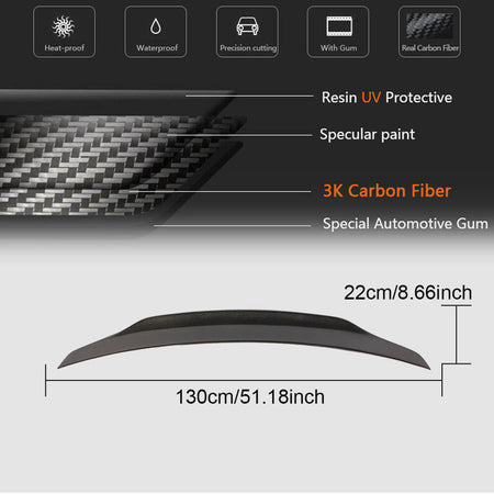 Mercedes Benz S Class W222 2014-2020 Rear Trunk Spoiler Carbon Fiber-Ahacarbon