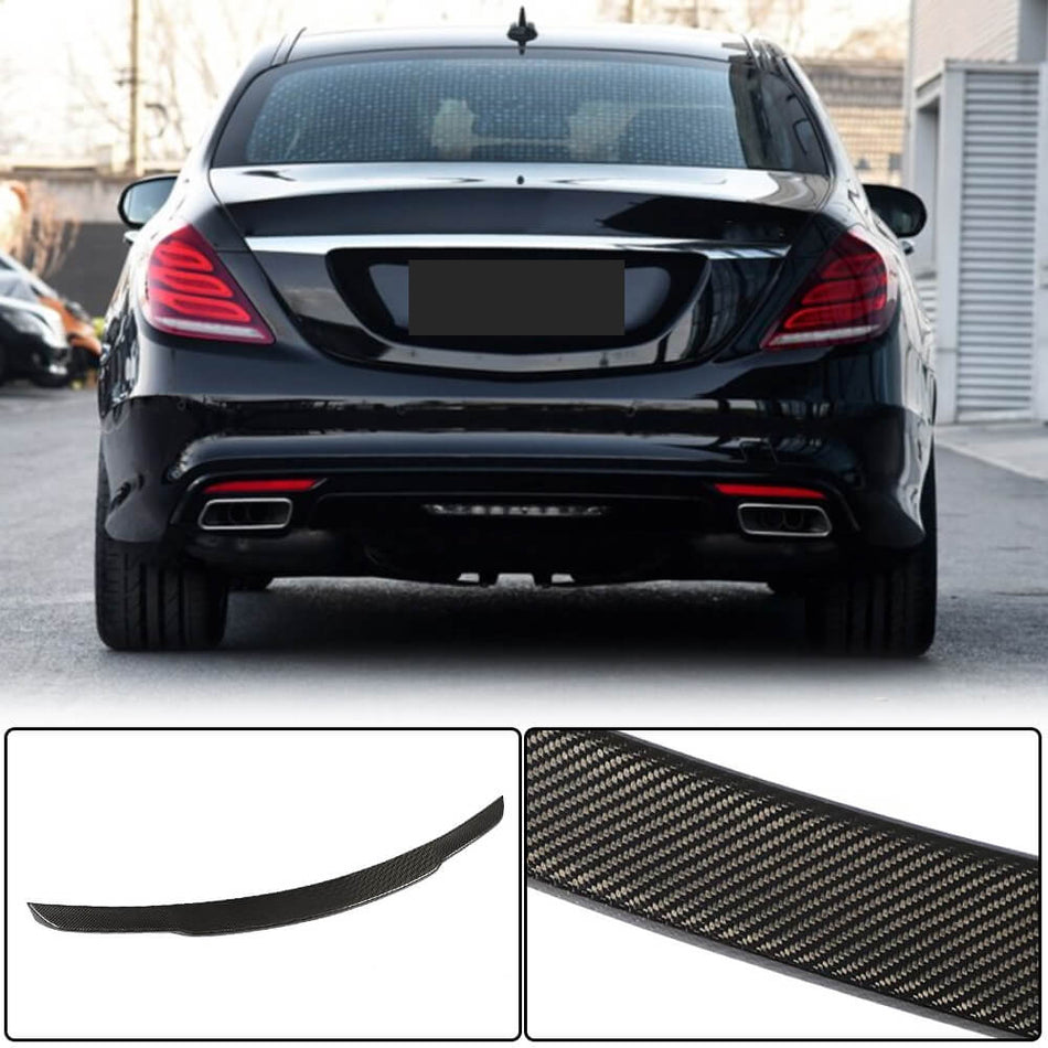Mercedes Benz S Class W222 2014-2020 Rear Trunk Spoiler Carbon Fiber-Ahacarbon