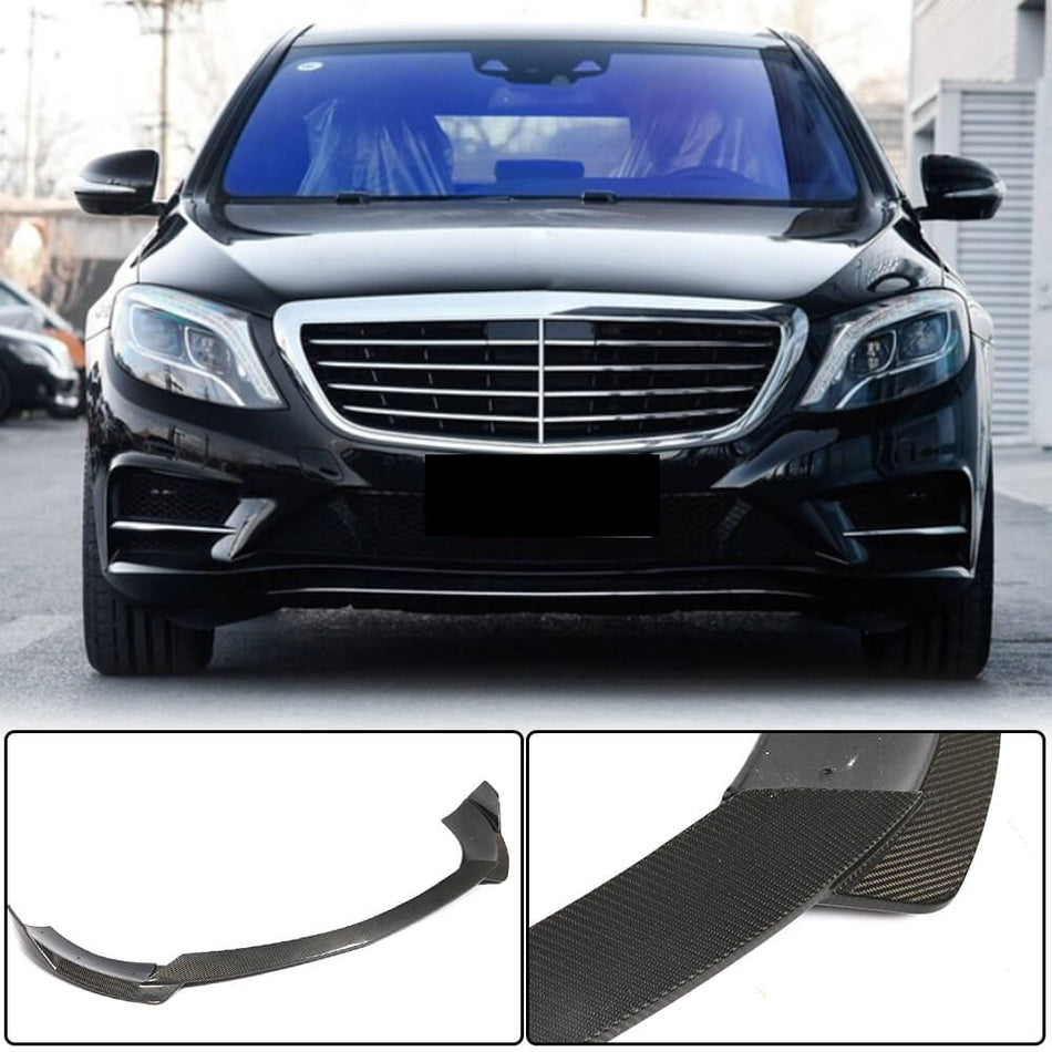 Mercedes Benz S Class W222 Pre-facelift 2014-2017 Front Bumper Lip Carbon Fiber/FRP-Ahacarbon
