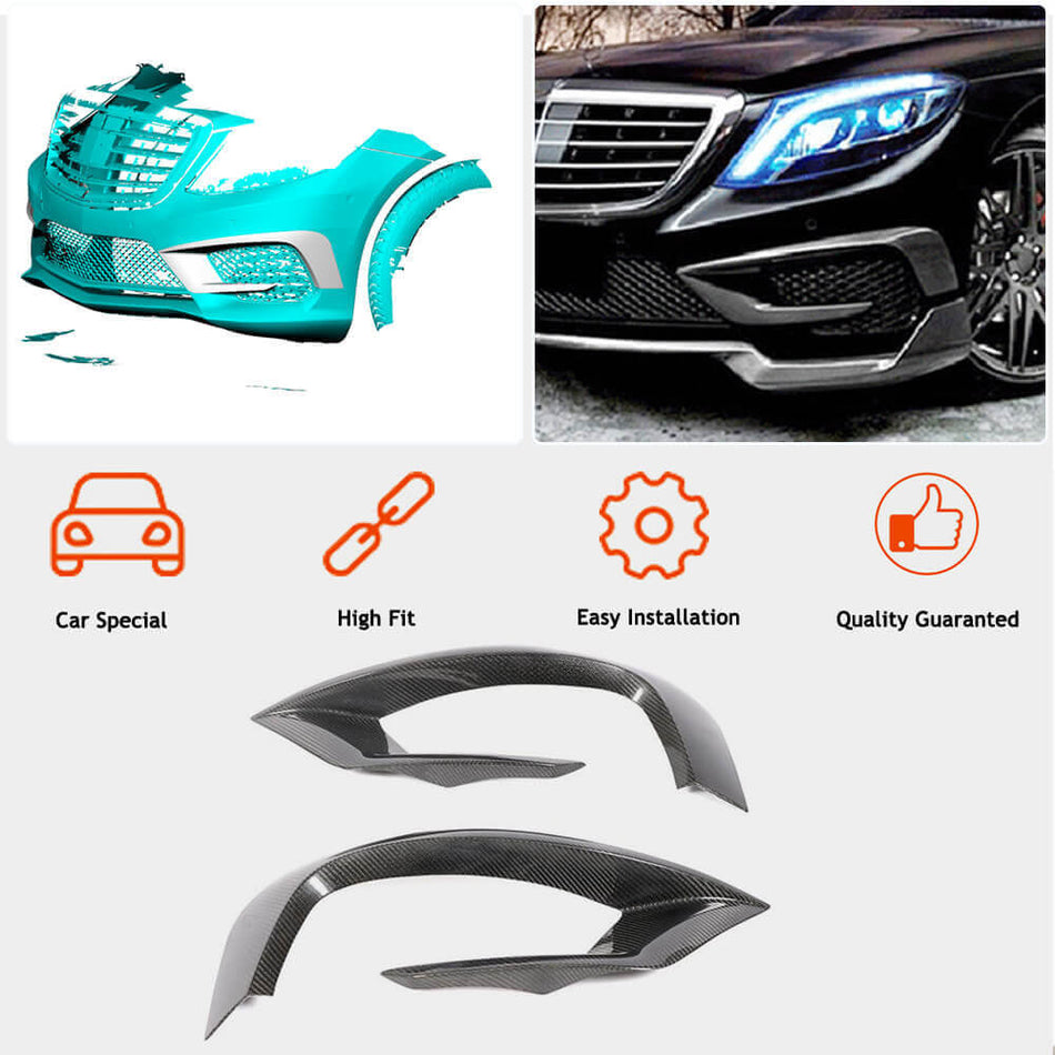Mercedes Benz S Class W222 S63 AMG Pre-facelift 2014-2017 Front Bumper Vents Carbon Fiber-Ahacarbon