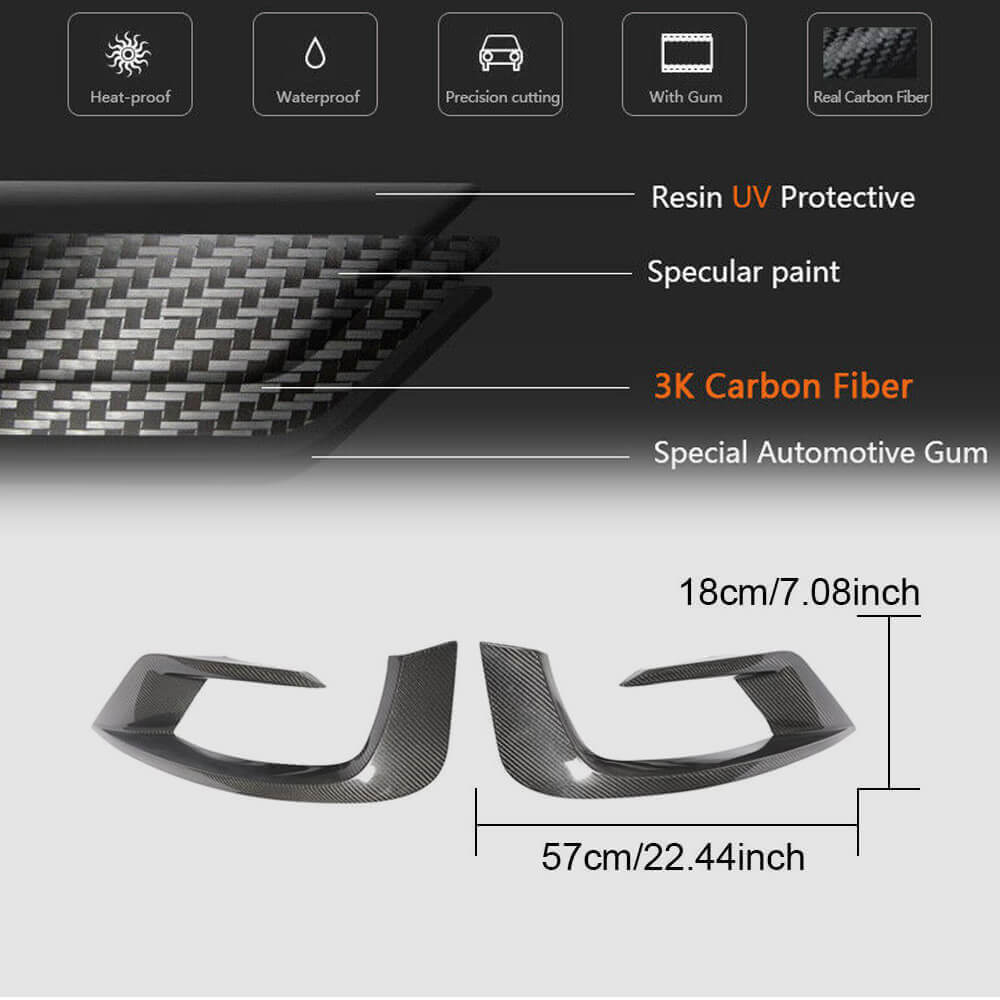 Mercedes Benz S Class W222 S63 AMG Pre-facelift 2014-2017 Front Bumper Vents Carbon Fiber-Ahacarbon