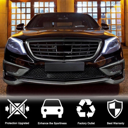 Mercedes Benz W222 S63 AMG Pre-facelift 2014-2017 Front Bumper Lip Carbon Fiber-Ahacarbon