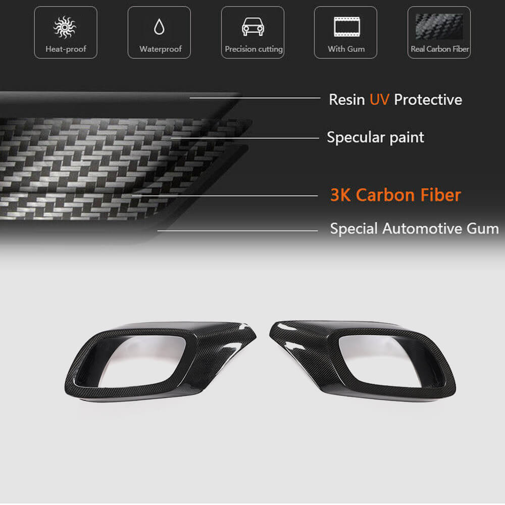 Mercedes Benz W222 S63 S65 AMG Facelift 2018-2021 Fog Light Covers Carbon Fiber-Ahacarbon