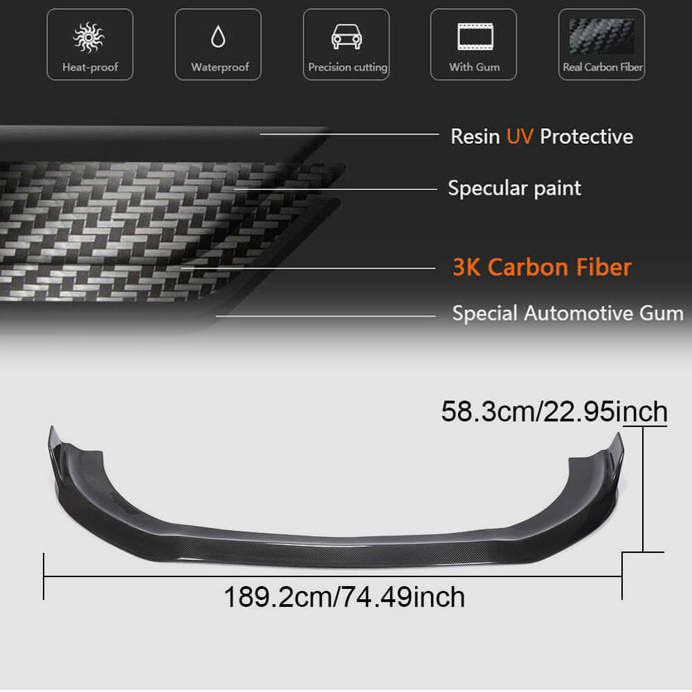 Mercedes Benz W222 S63 S65 AMG Facelift 2018-2021 Front Bumper Lip Carbon Fiber-Ahacarbon