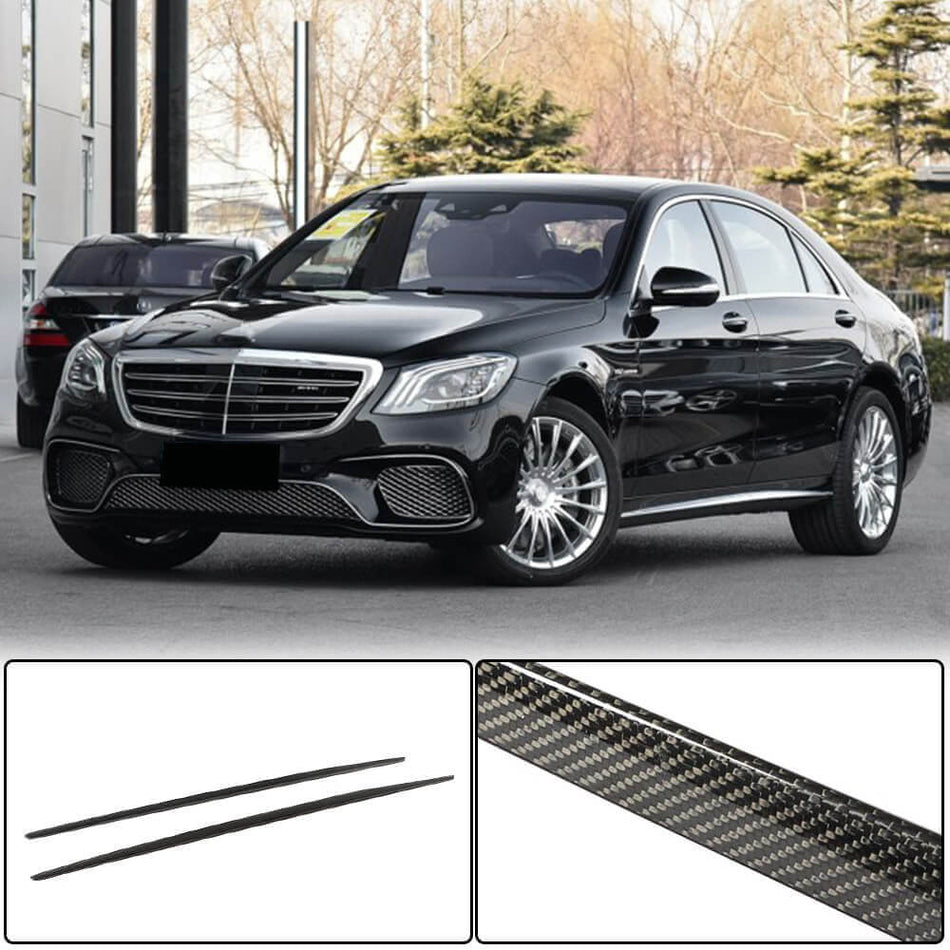 Mercedes Benz S Class W222 Sport S63 AMG Pre-facelift 2014-2017 Side Skirts Carbon Fiber-Ahacarbon