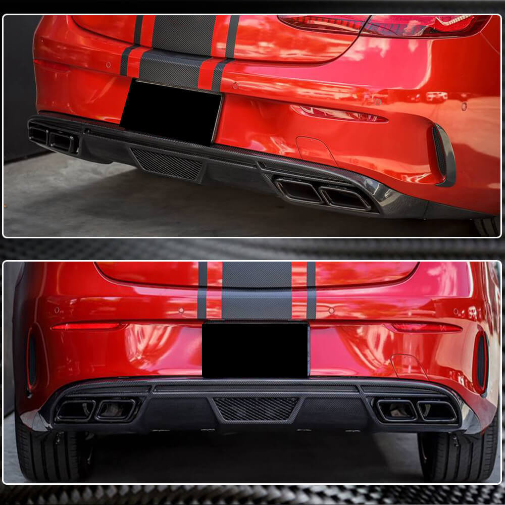 Mercedes Benz (W238) C238 A238 2017-2019 Rear Bumper Diffuser Carbon Fiber-Ahacarbon