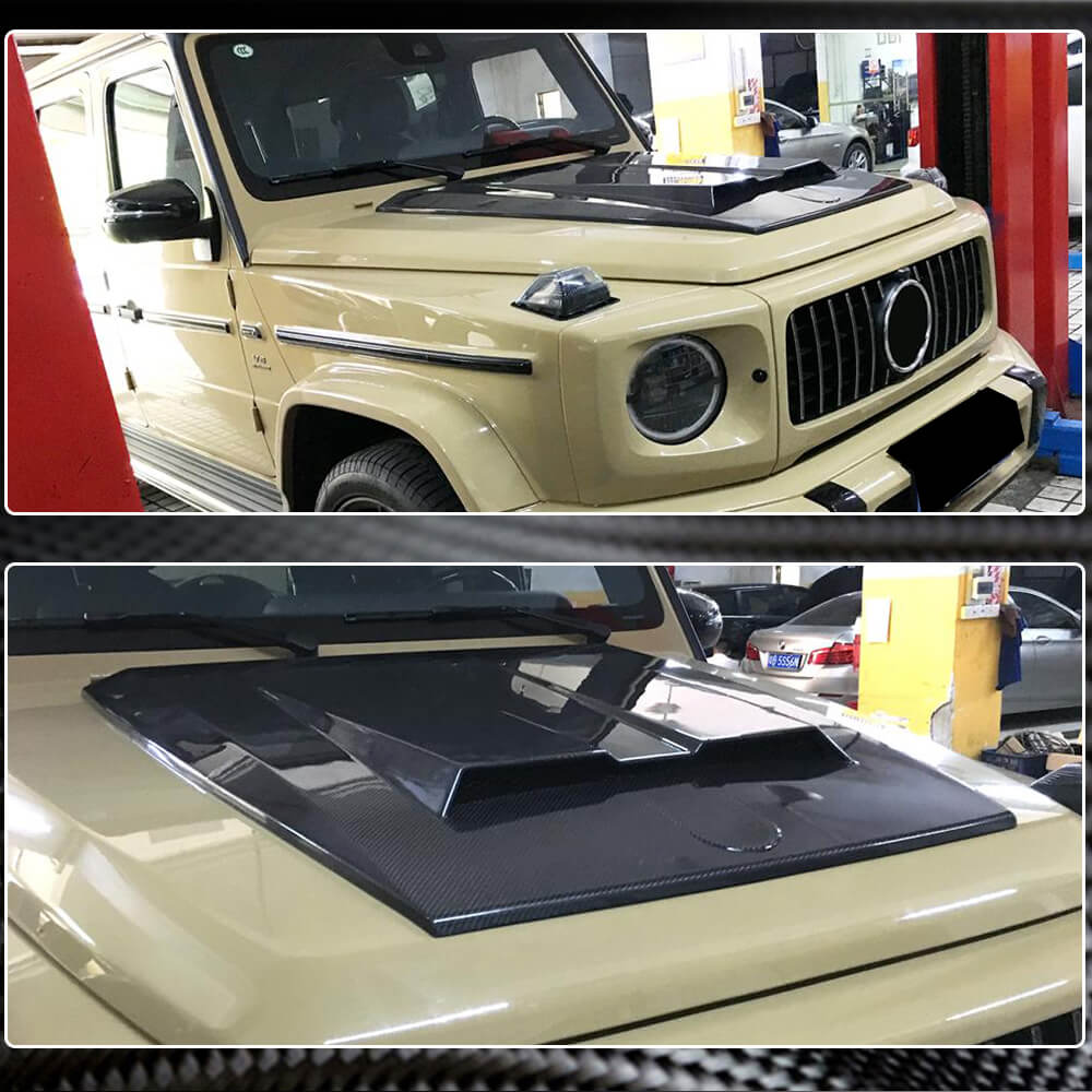 Mercedes Benz W463 Wagon 2019UP Engine Hood Bonnet Cover Carbon Fiber-Ahacarbon