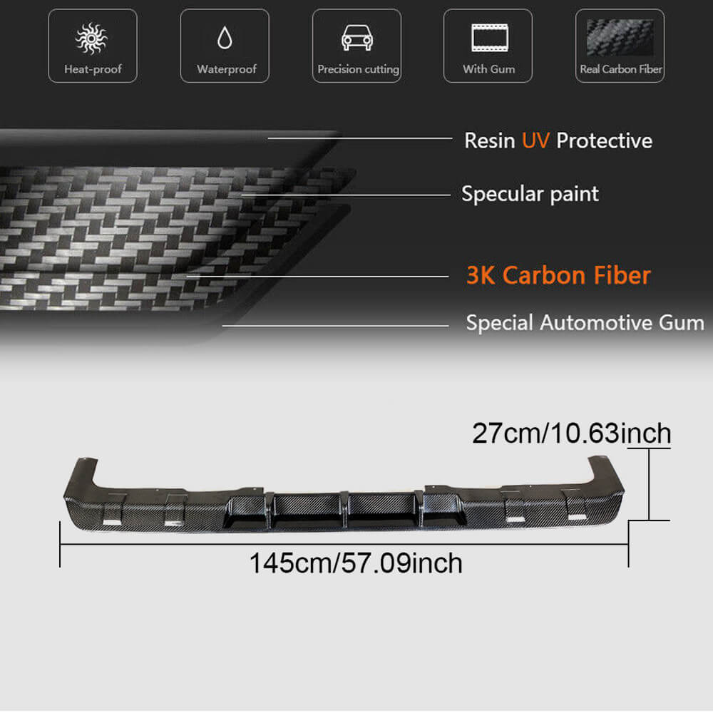 Mercedes Benz W463 G63 AMG 2019UP Rear Bumper Diffuser Carbon Fiber-Ahacarbon