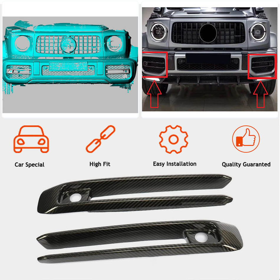 Mercedes Benz W463 G63 AMG 2019 Fog Lamp Covers Dry Carbon Fiber-Ahacarbon