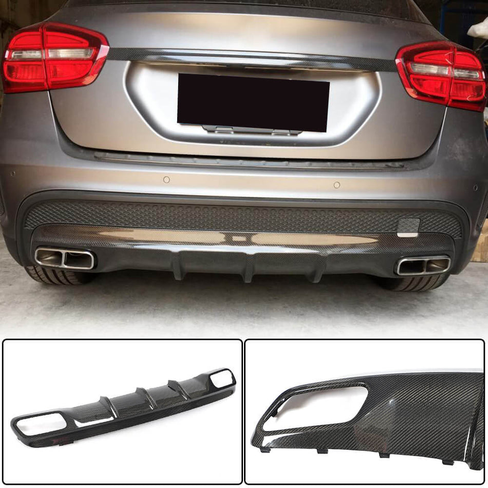 Mercedes Benz X156 GLA45 AMG Pre-facelift 2015 2016 Rear Bumper Diffuser Carbon Fiber-Ahacarbon
