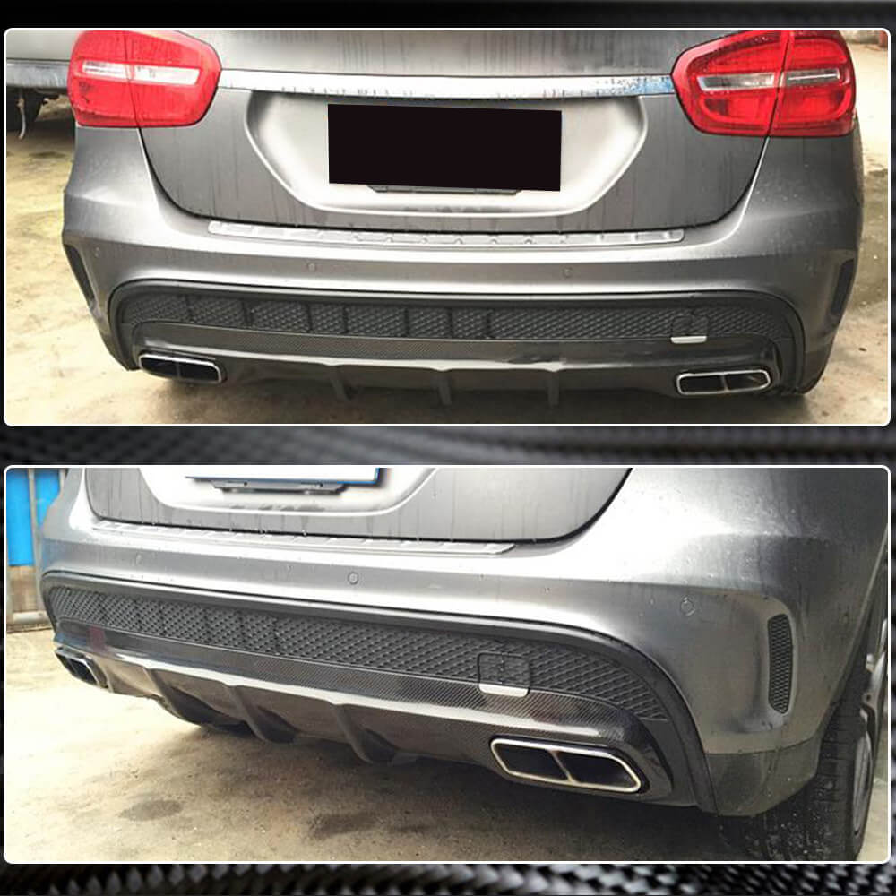 Mercedes Benz X156 GLA45 AMG Pre-facelift 2015 2016 Rear Bumper Diffuser Carbon Fiber-Ahacarbon