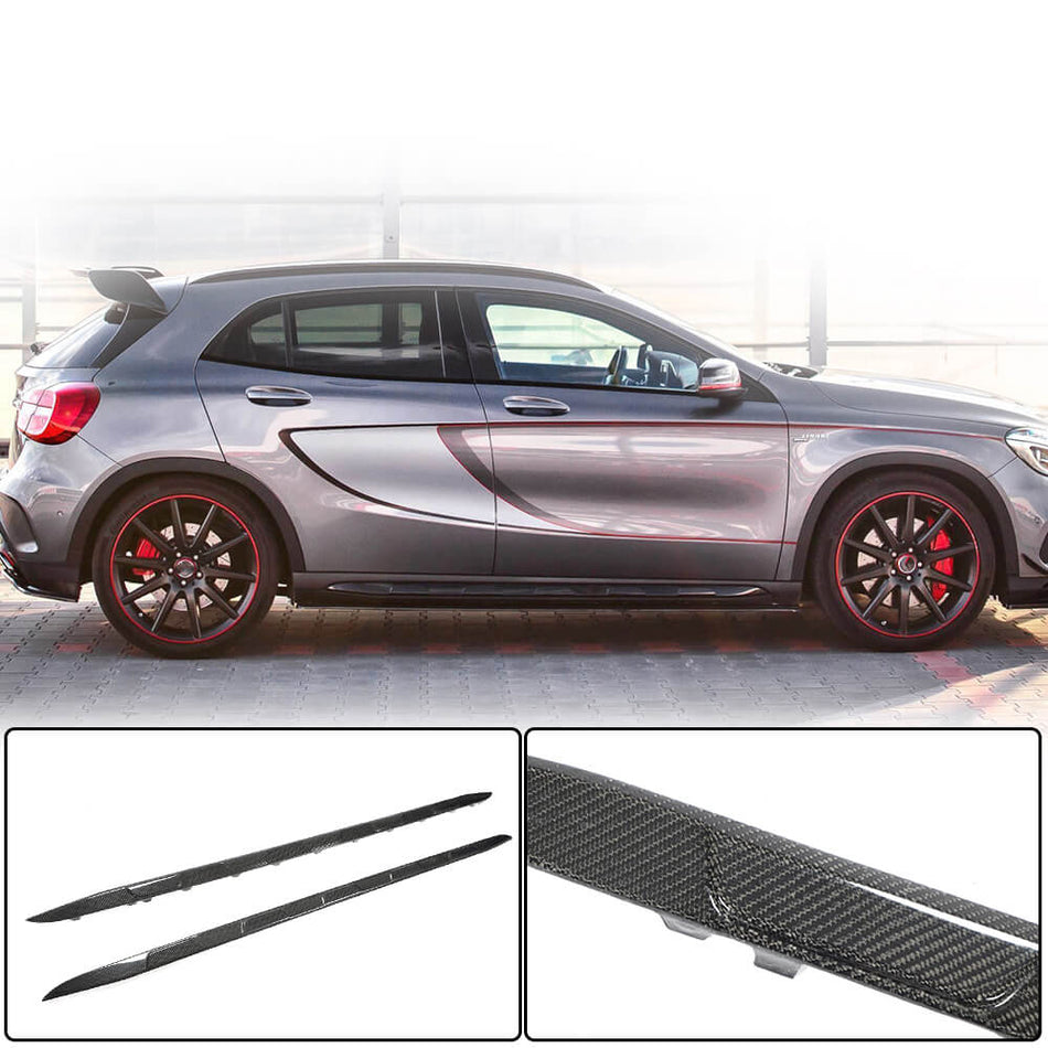 Mercedes Benz X156 GLA45 AMG Pre-facelift 2015 2016 Side Skirts Carbon Fiber-Ahacarbon