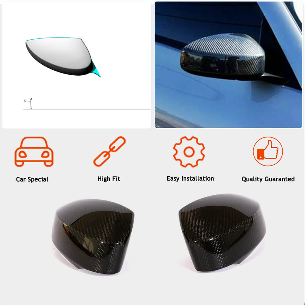 Nissan 350Z 2003-2006 Mirror Covers Dry Carbon Fiber-Ahacarbon