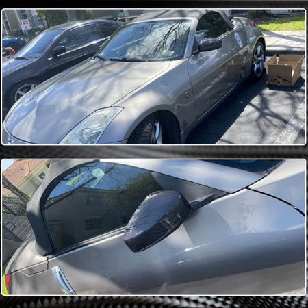 Nissan 350Z 2003-2006 Mirror Covers Dry Carbon Fiber-Ahacarbon