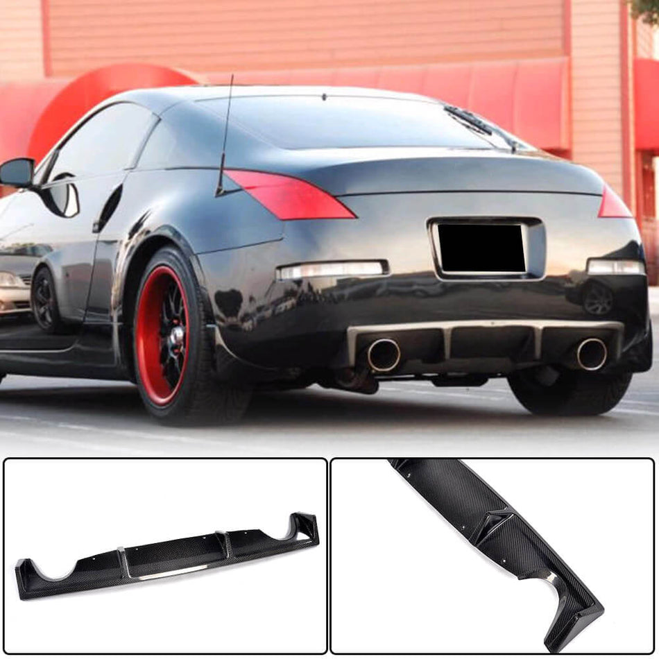 Nissan 350Z FAIRLADY Z33 2003-2009 Rear Bumper Diffuser Carbon Fiber-Ahacarbon