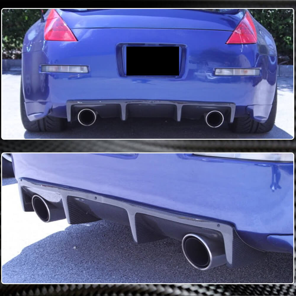 Nissan 350Z FAIRLADY Z33 2003-2009 Rear Bumper Diffuser Carbon Fiber-Ahacarbon