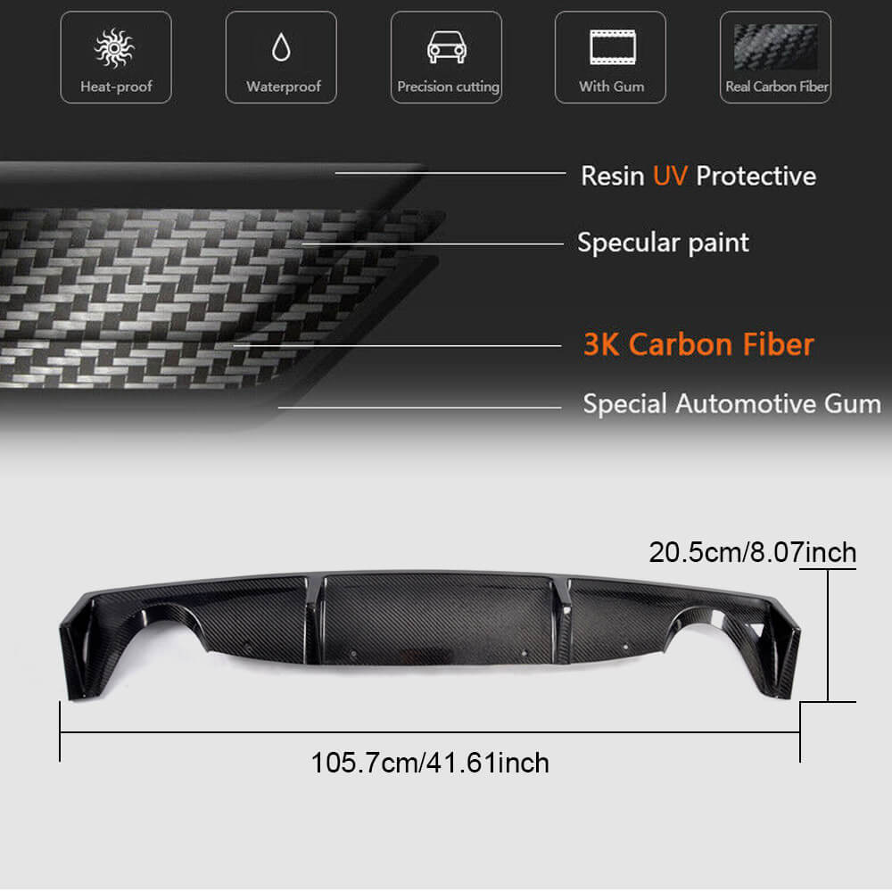 Nissan 350Z FAIRLADY Z33 2003-2009 Rear Bumper Diffuser Carbon Fiber-Ahacarbon