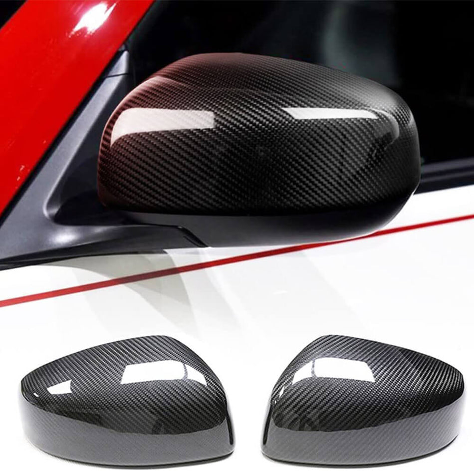 Nissan 370Z Z34 2009-2019 Mirror Covers Add-on Style Dry Carbon Fiber-Ahacarbon