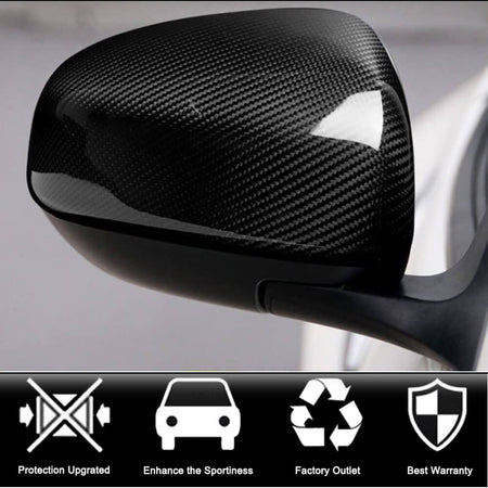 Nissan 370Z Z34 2009-2019 Mirror Covers Add-on Style Dry Carbon Fiber-Ahacarbon