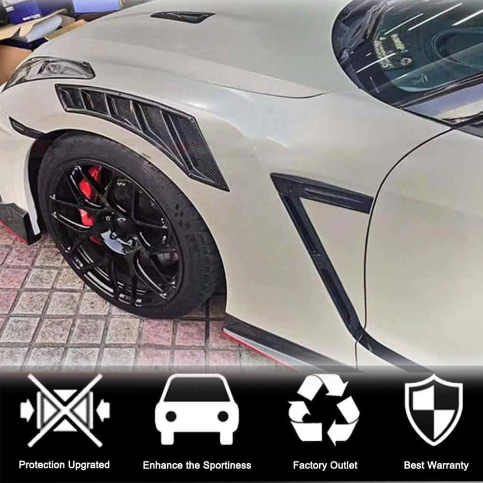 Nissan GTR GT-R R35 2009-2015 Side Air Ducts Fender Vents Carbon Fiber-Ahacarbon