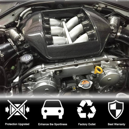 Nissan GTR R35 2009-2017 Engine Cover Dry Carbon Fiber-Ahacarbon