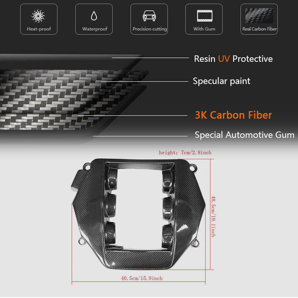 Nissan GTR R35 2009-2017 Engine Cover Dry Carbon Fiber-Ahacarbon