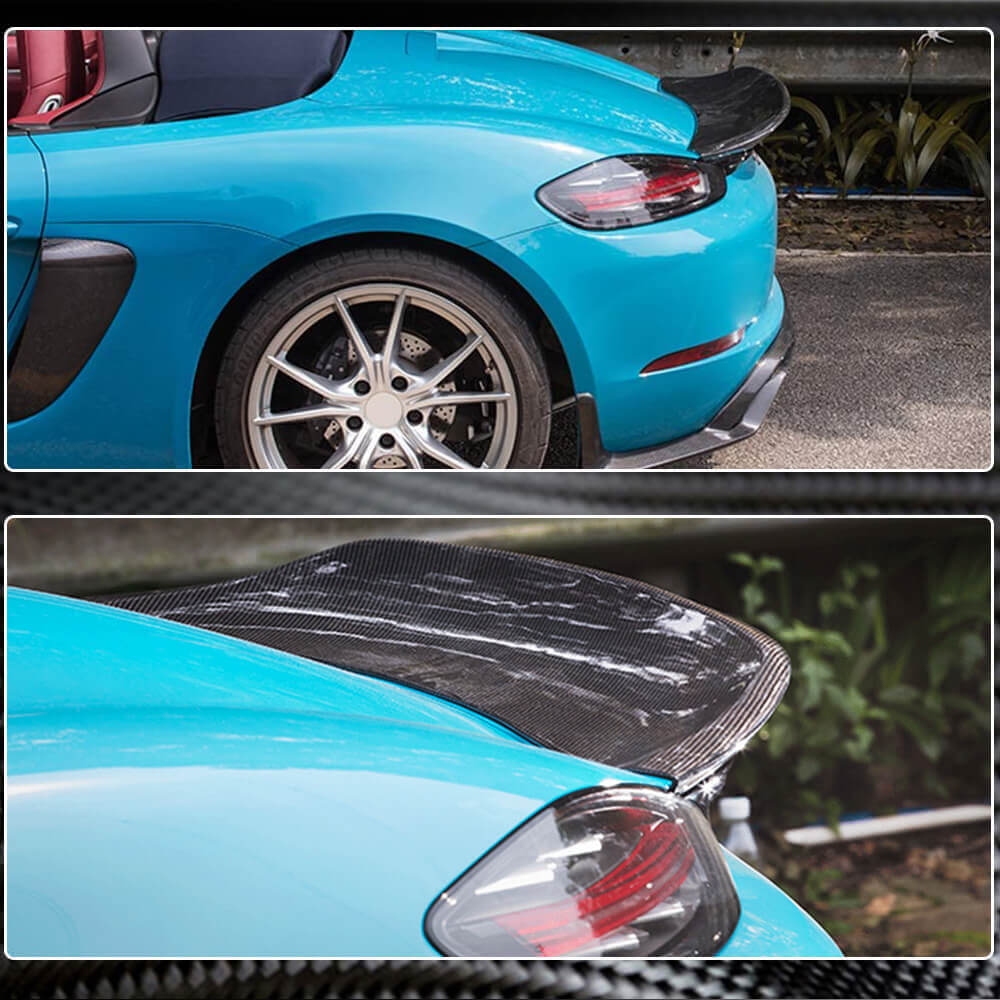 Porsche 718 (982) Boxster 2016-2021 Rear Trunk Spoiler Carbon Fiber-Ahacarbon