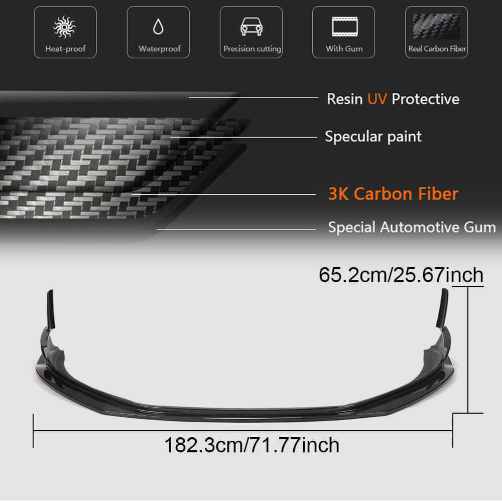 Porsche 718 (982) Boxster Cayman 2016-2019 Front Bumper Lip Carbon Fiber-Ahacarbon