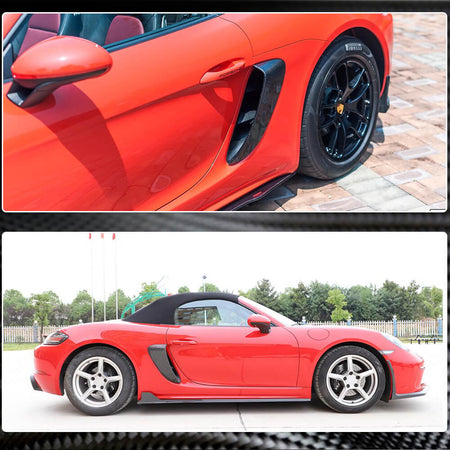 Porsche 718 Boxster Cayman 2016-2019 Side Air Vents Carbon Fiber-Ahacarbon