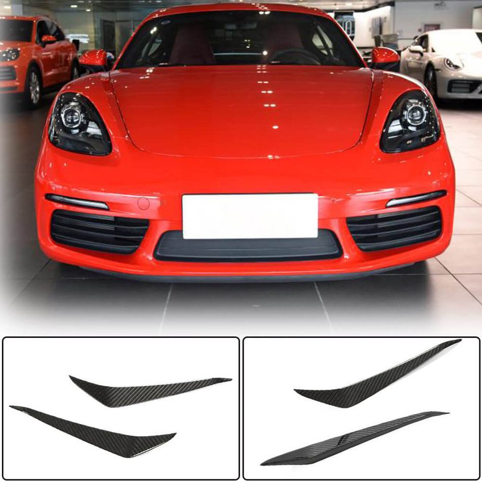 Porsche 718 (982) Boxster Cayman Front Bumper Vents Dry Carbon Fiber-Ahacarbon