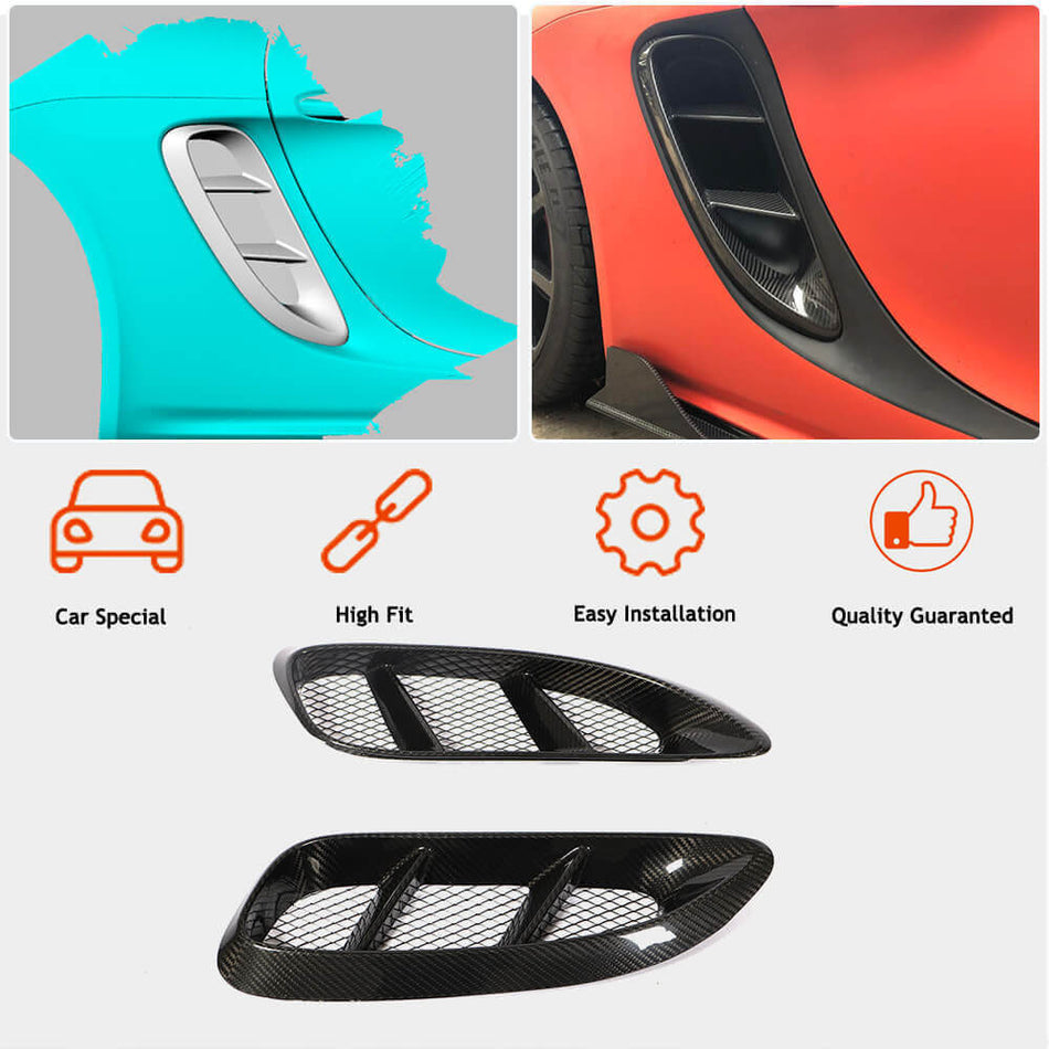 Porsche 718 (982) Boxster Cayman 2016-2022 Side Air Intake Vents Dry Carbon Fiber-Ahacarbon