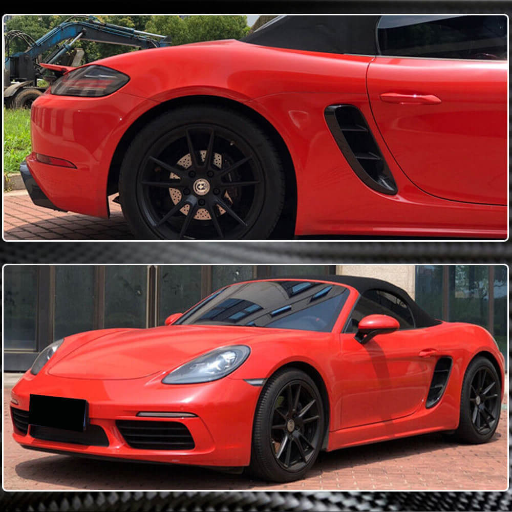 Porsche 718 (982) Boxster Cayman 2016-2022 Side Air Intake Vents Dry Carbon Fiber-Ahacarbon