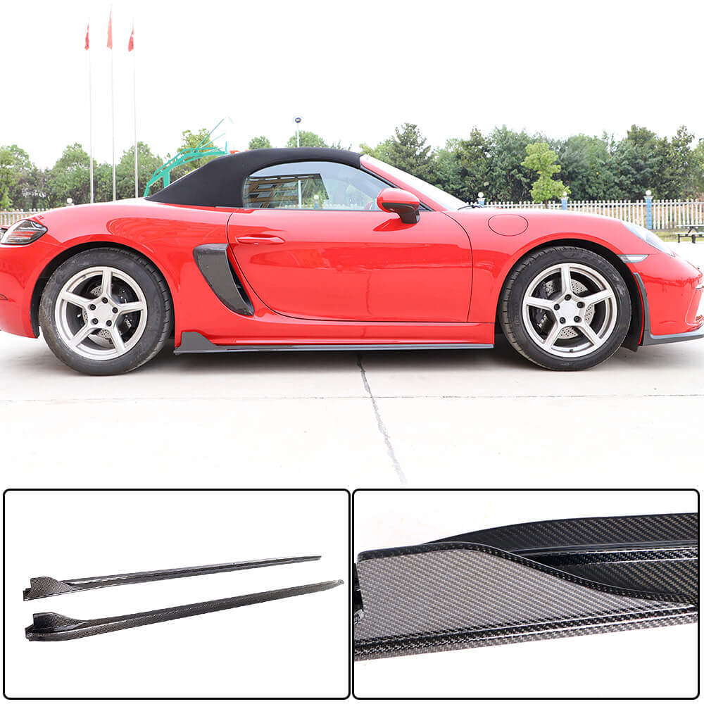 Porsche 718 (982) Boxster Cayman 2016-2019 Side Skirts Carbon Fiber-Ahacarbon