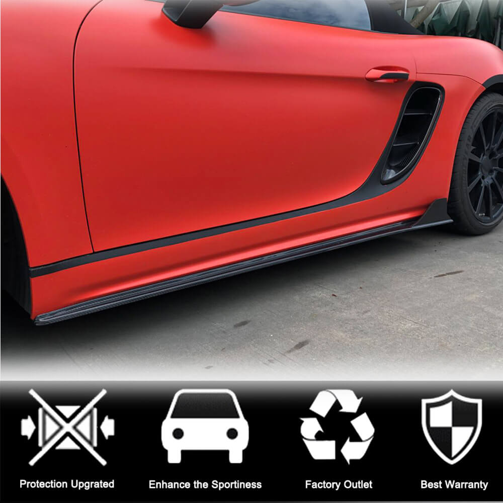 Porsche 718 (982) Boxster Cayman 2016-2019 Side Skirts Carbon Fiber-Ahacarbon