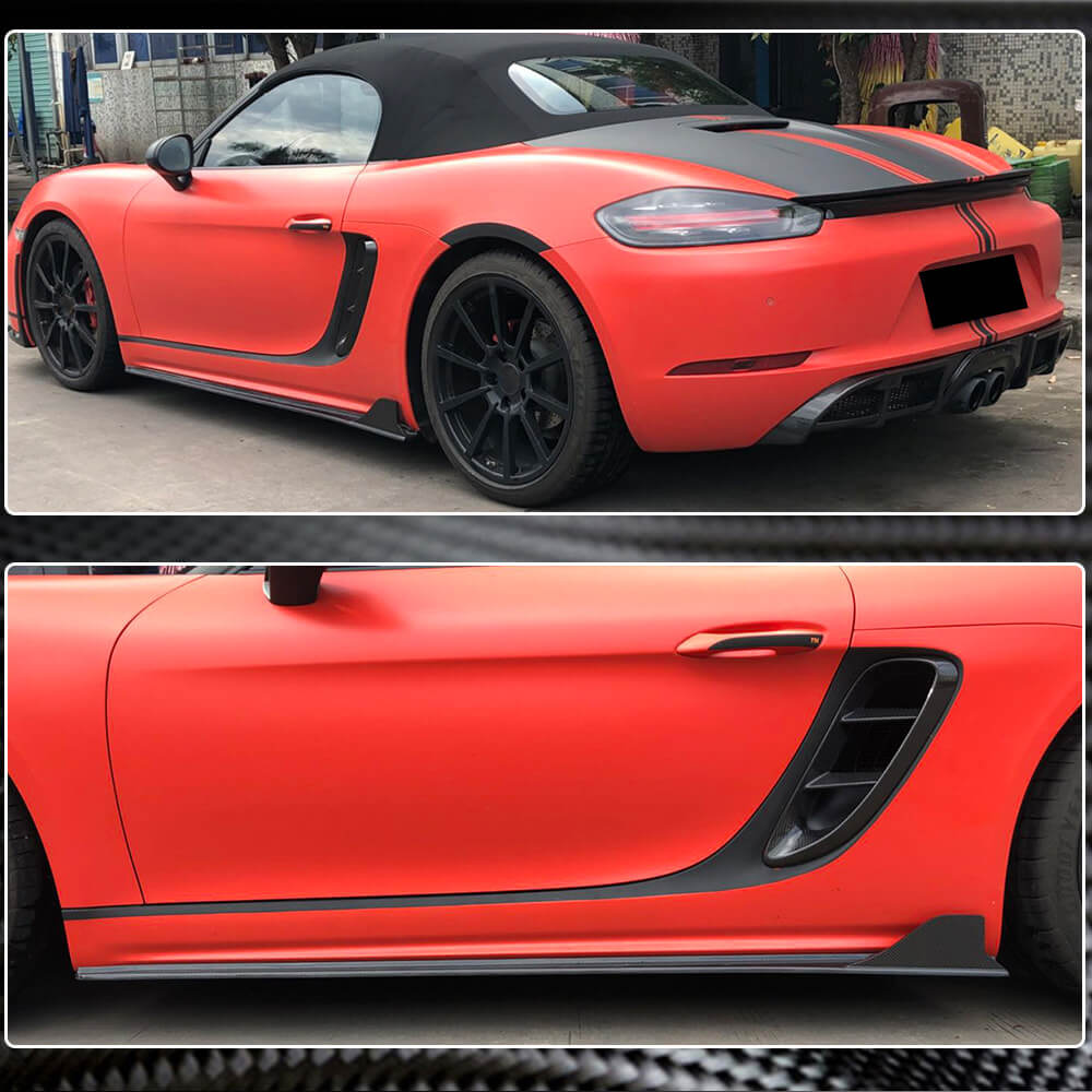 Porsche 718 (982) Boxster Cayman 2016-2019 Side Skirts Carbon Fiber-Ahacarbon