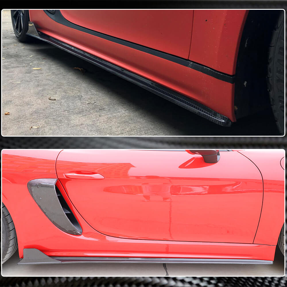 Porsche 718 (982) Boxster Cayman 2016-2019 Side Skirts Carbon Fiber-Ahacarbon