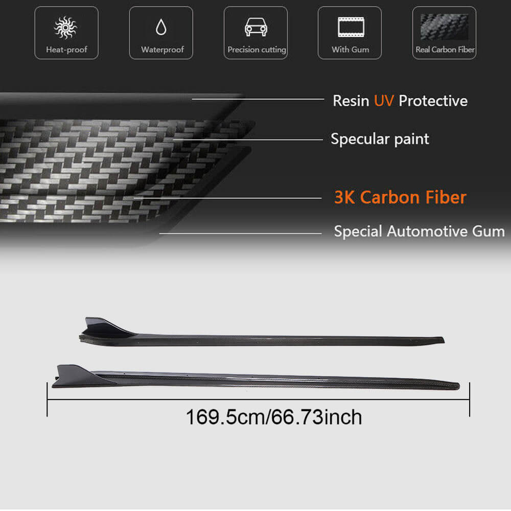 Porsche 718 (982) Boxster Cayman 2016-2019 Side Skirts Carbon Fiber-Ahacarbon