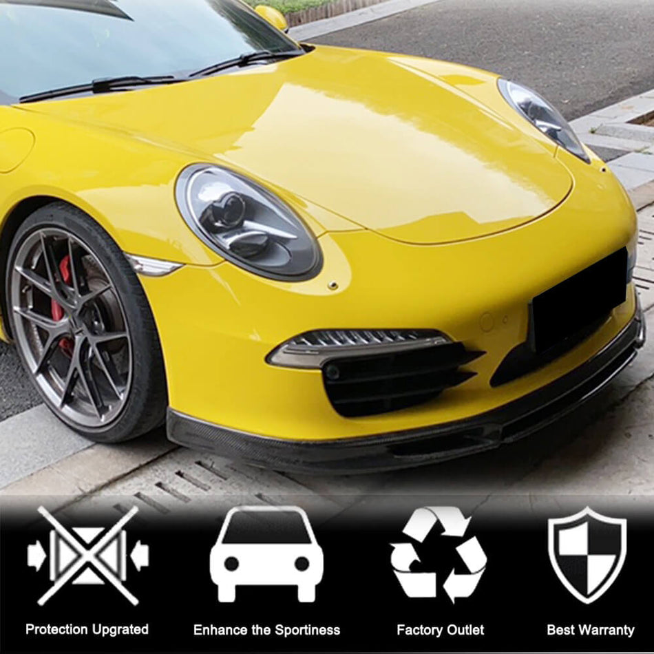 Porsche 911 991 991.2 Carrera 2012-2015 Front Bumper Lip Carbon Fiber-Ahacarbon