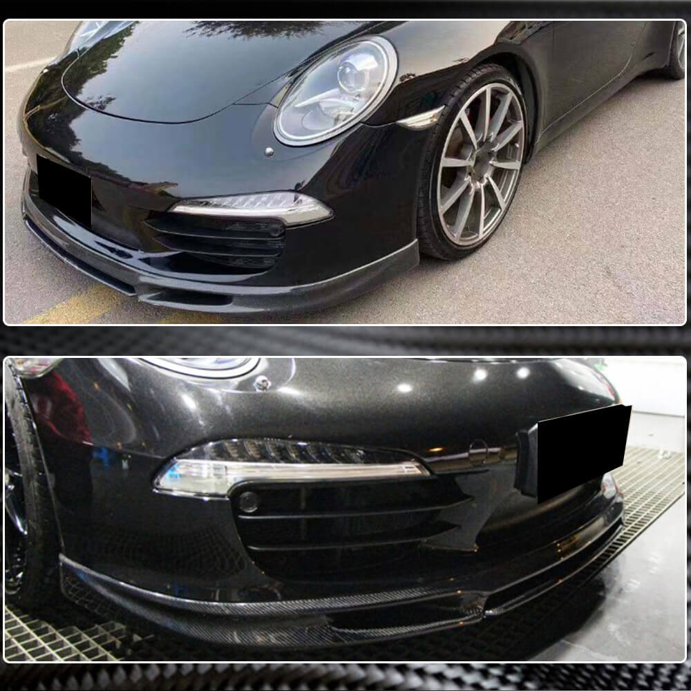 Porsche 911 991 991.2 Carrera 2012-2015 Front Bumper Lip Carbon Fiber-Ahacarbon