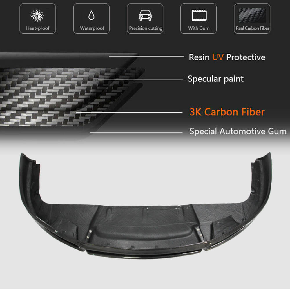 Porsche 911 991 991.2 Carrera 2012-2015 Front Bumper Lip Carbon Fiber-Ahacarbon