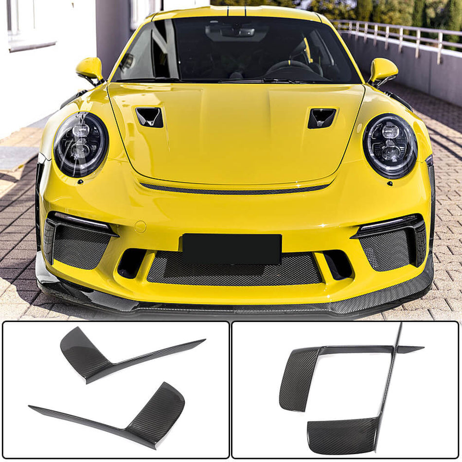 Porsche 911 991 991.2 GT3 RS Coupe 2017-2019 Fog Light Covers Dry Carbon Fiber-Ahacarbon