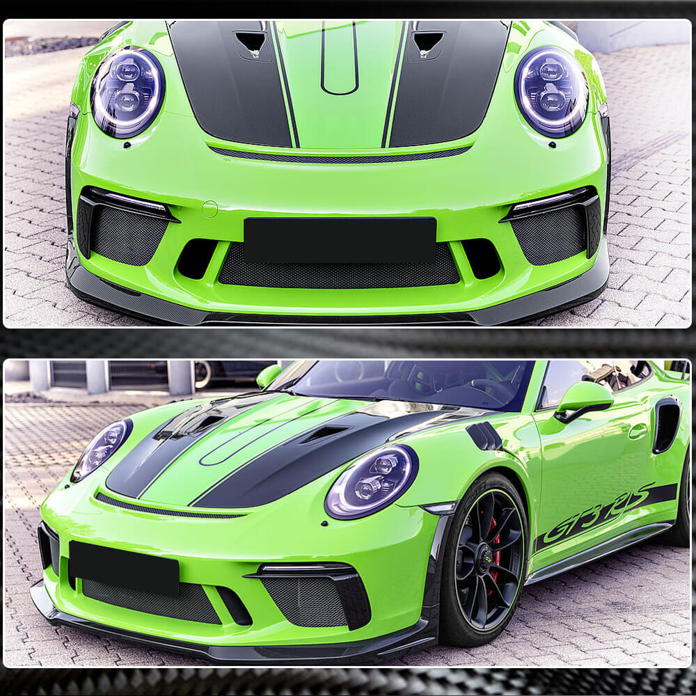 Porsche 911 991 991.2 GT3 RS Coupe 2017-2019 Fog Light Covers Dry Carbon Fiber-Ahacarbon